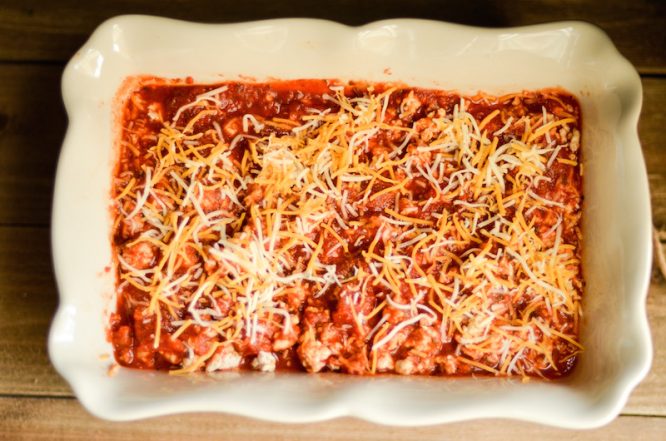 Hot Baked Ziti with melted Italian cheeses