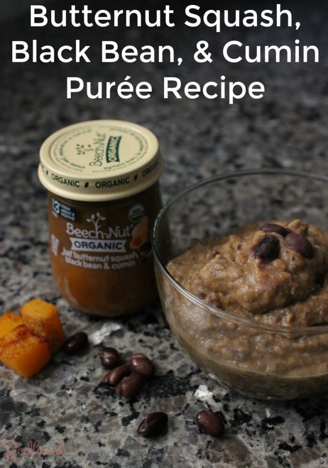 Butternut Squash, Black Bean, and Cumin Puree recipe, copycat of Beech-Nut! #babysfirstfoods