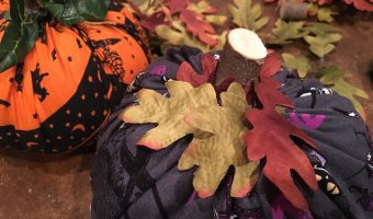 Halloween Fabric Pizza Pan Pumpkins... a craft by Redhead Baby Mama