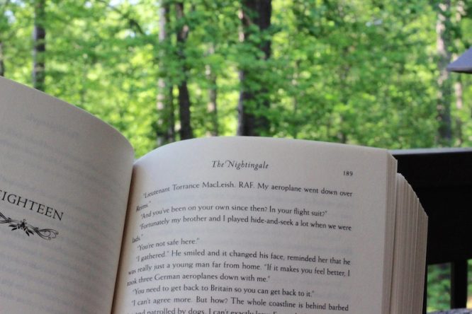 Make time for yourself to get lost in a book. My pick this month: The Nightingale by Kristin Hannah | Redheadbabymama.com