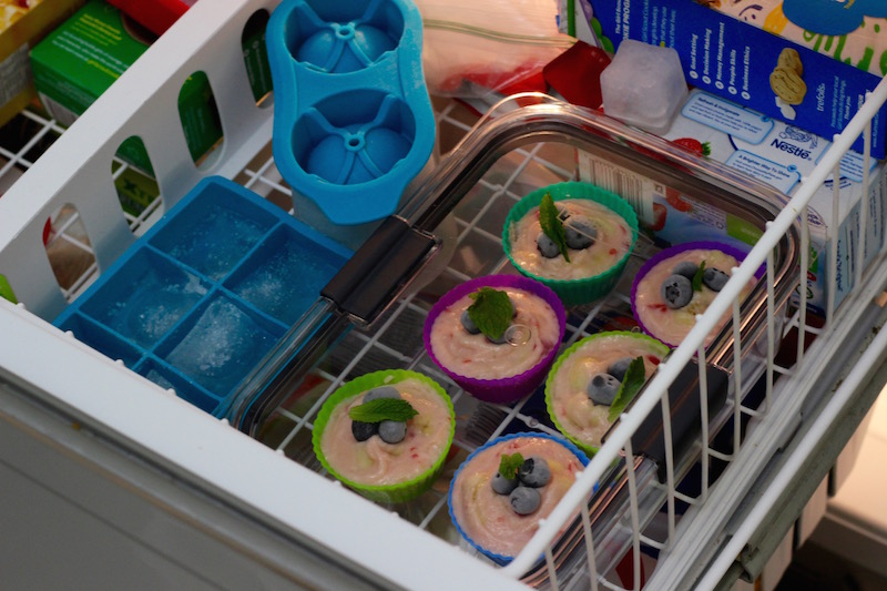 Frozen Fruit Salad Cups, a simple to make, vintage-style, frozen snack. | Redheadbabymama.com