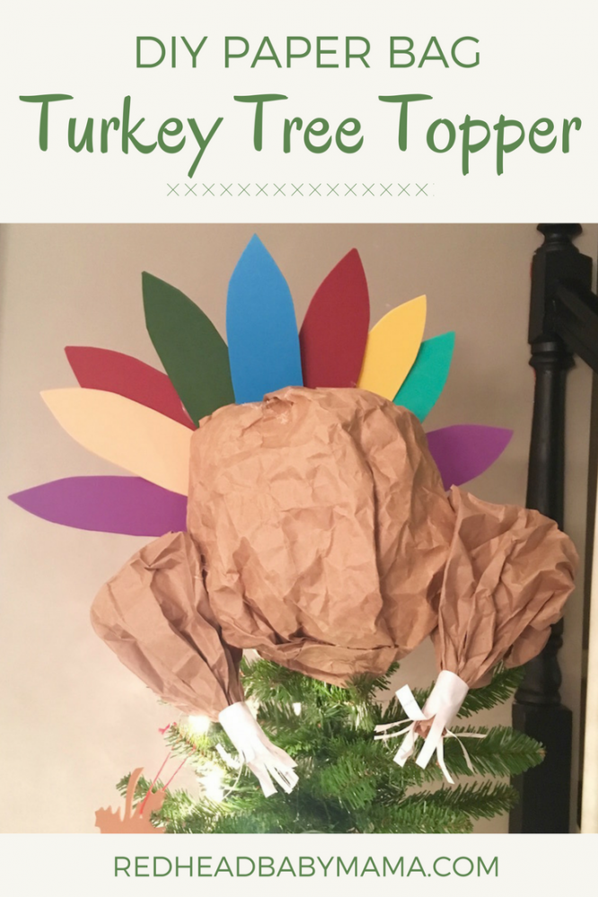 Turkey Tree Topper for a Thanksgiving Tree | Redheadbabymama.com