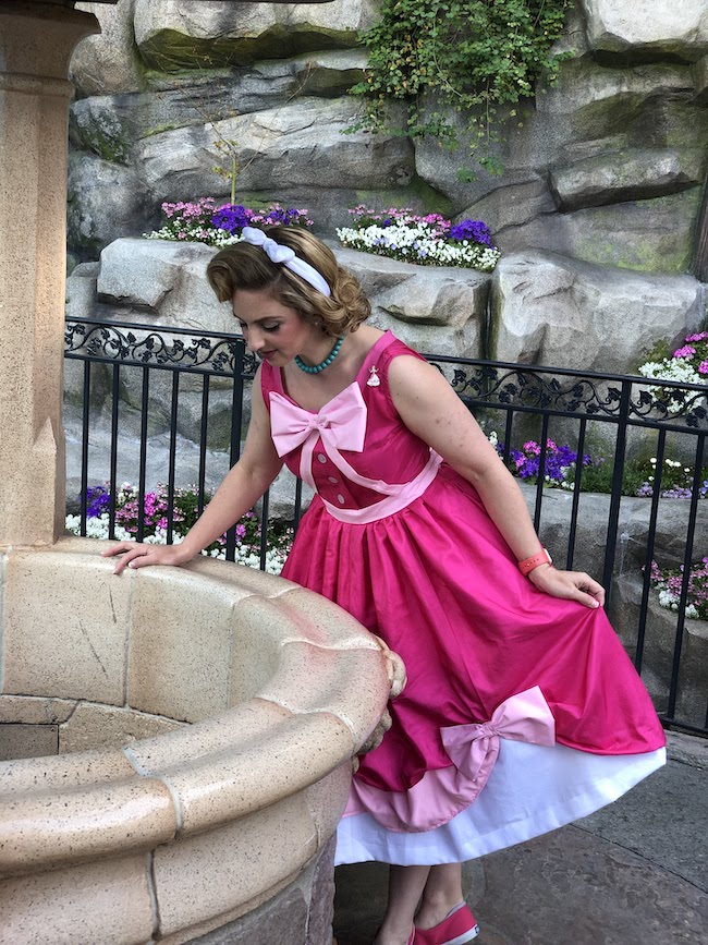 Pink Cinderella Dress for Dapper Day Disneybound at the Wishing Well