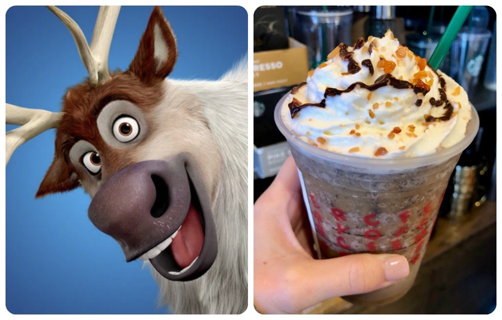Sven collage with character and secret starbucks drink