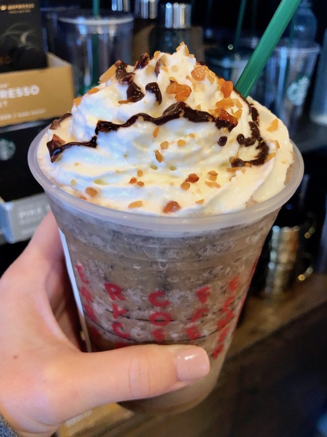 close up view on the Sven starbucks drink