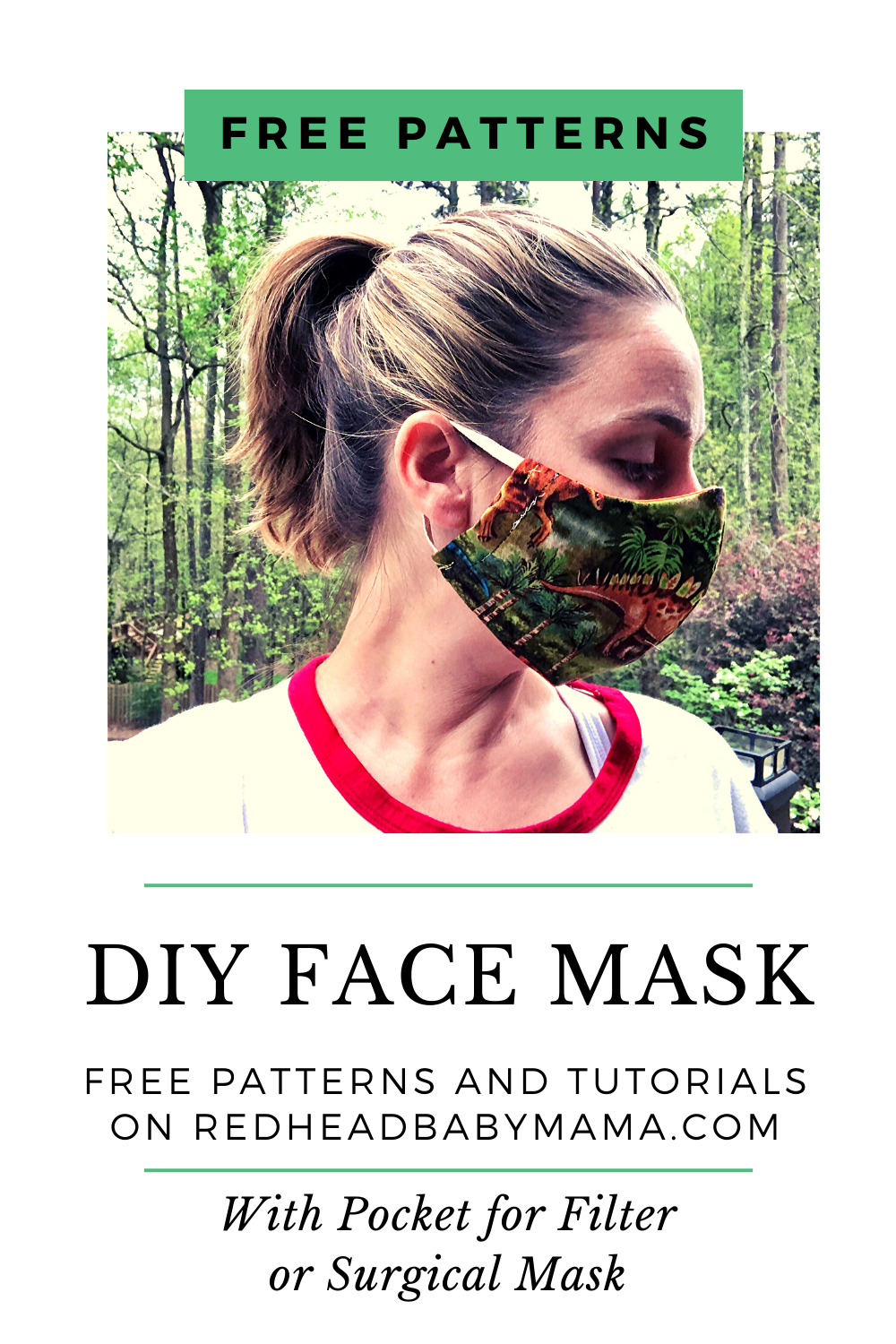 Free Face Mask Pattern & DIY Tutorial with Pocket for Surgical Insert ...